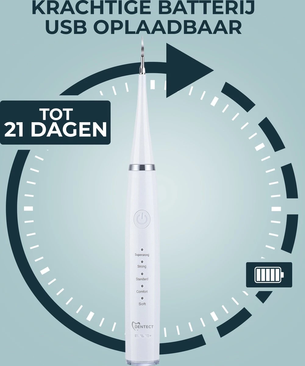 Merkloos Tandsteen Verwijderaar Elektrisch – Tandenborstel Opzetstukken - Tandarts Spiegel - 5 Standen -Wit 8 Merkloos Tandsteen Verwijderaar Elektrisch – Tandenborstel Opzetstukken - Tandarts Spiegel - 5 Standen -Wit - Afbeelding 8