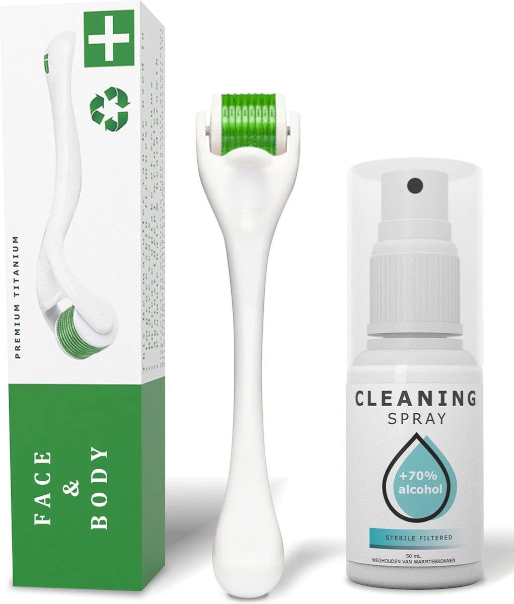 Dermaroller 1.5 Mm Met Cleaning Spray - 540 Naalden - Steriel Verpakt - Hoge Kwaliteit Chirurgisch Staal - Bewezen Effectief Tegen Rimpels, Acne Littekens, En Cellulitis & Stimulatie Van Haargroei Op De Hoofdhuid, Baardgroei 2 Dermaroller 1.5 Mm Met Cleaning Spray - 540 Naalden - Steriel Verpakt - Hoge Kwaliteit Chirurgisch Staal - Bewezen Effectief Tegen Rimpels, Acne Littekens, En Cellulitis & Stimulatie Van Haargroei Op De Hoofdhuid, Baardgroei - Afbeelding 2