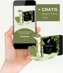 Velveux Gua Sha Jade Steen Gezichtsroller 4 Delige Set Cadeau Voor Vrouw - Geschenkset Vrouwen - Jade Roller - Gezichtsmassage - Valentijnsdag Cadeau -Verzorgingsproducten 1035x1200 2