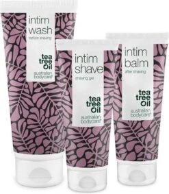 Serie Scheren Intieme Zone - 3 Producten Voor Het Verwijderen Van Rode Bultjes, Vlekjes En Ingegroeide Haren Na Het Scheren. De Serie Bevat: Intim Wash 200ml, Intim Shave 100ml, Intieme Aftershave Balsem 100ml | Australian Bodycare -Verzorgingsproducten 1049x1200 2