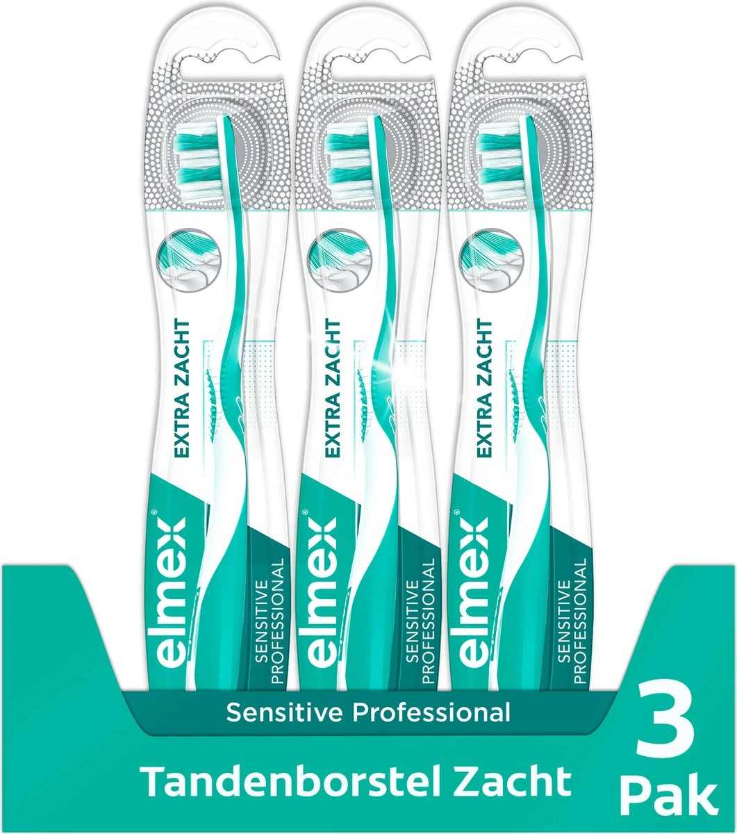 Elmex Sensitive Professional Zachte Tandenborstel Extra Soft - 3 Stuks - Voordeelverpakking 1 Elmex Sensitive Professional Zachte Tandenborstel Extra Soft - 3 Stuks - Voordeelverpakking