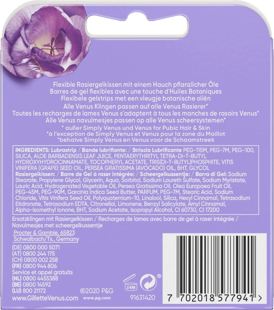 Gillette Venus Comfortglide Breeze Scheermesjes Voor Vrouwen - 8 Navulmesjes 8 Gillette Venus Comfortglide Breeze Scheermesjes Voor Vrouwen - 8 Navulmesjes - Afbeelding 8