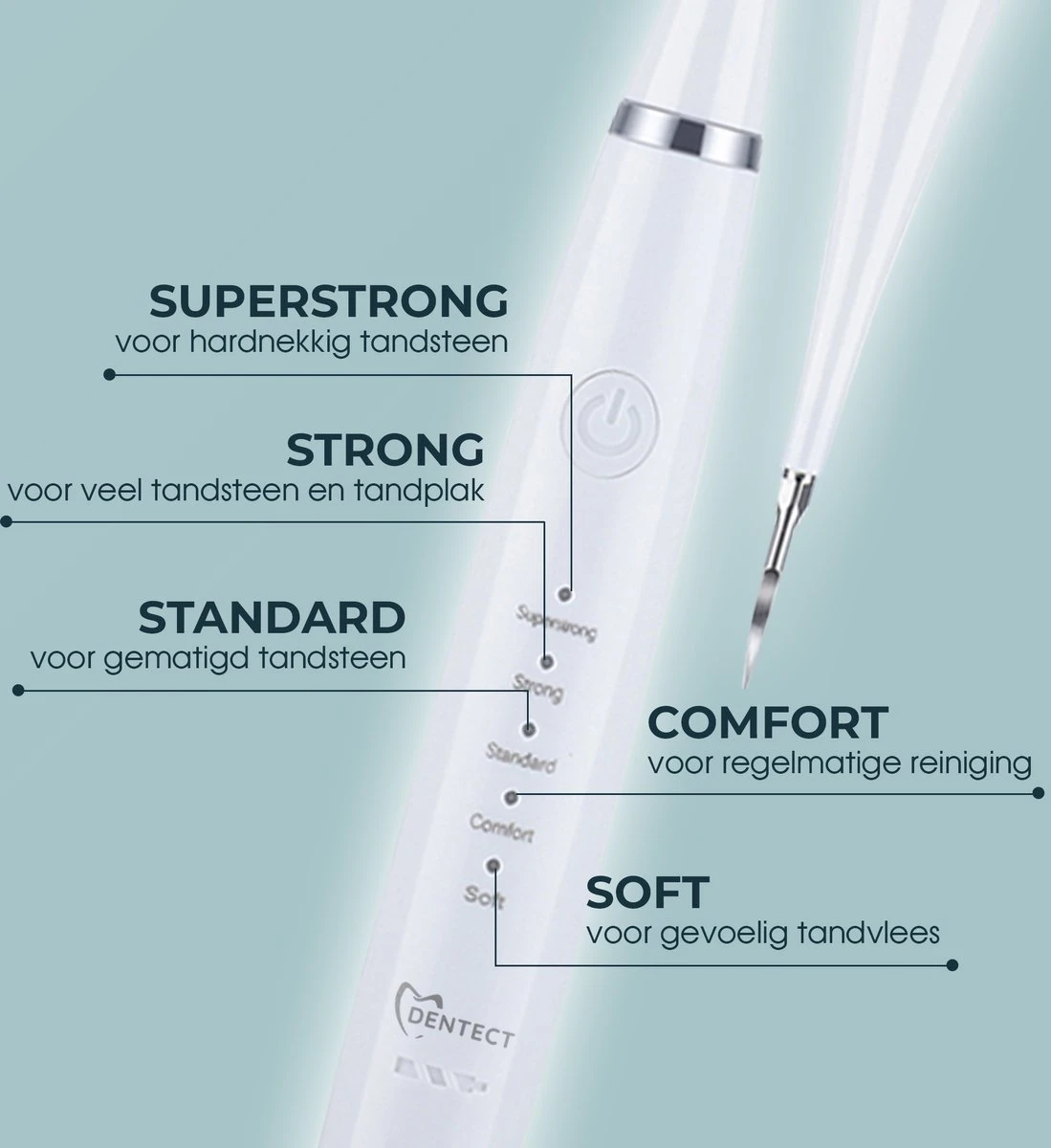 Merkloos Tandsteen Verwijderaar Elektrisch – Tandenborstel Opzetstukken - Tandarts Spiegel - 5 Standen -Wit 4 Merkloos Tandsteen Verwijderaar Elektrisch – Tandenborstel Opzetstukken - Tandarts Spiegel - 5 Standen -Wit - Afbeelding 4