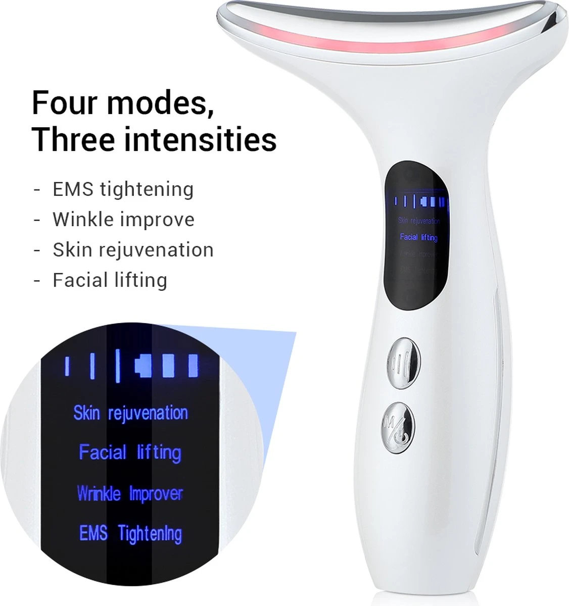 Face Lift Apparaat - Gezicht Lifting - Gezichtsroller - Rimpel Verwijderaar - Huid Reiniger - Gezichtsmassage - Elektrisch - Verschillende Modes - 2 Face Lift Apparaat - Gezicht Lifting - Gezichtsroller - Rimpel Verwijderaar - Huid Reiniger - Gezichtsmassage - Elektrisch - Verschillende Modes - - Afbeelding 2