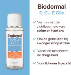 Biodermal P-CL-E Olie - Huidolie - Huidverzorging Voor Striae, Littekens En Droge Huid - Huidolie 75 Ml -Verzorgingsproducten 1140x1200