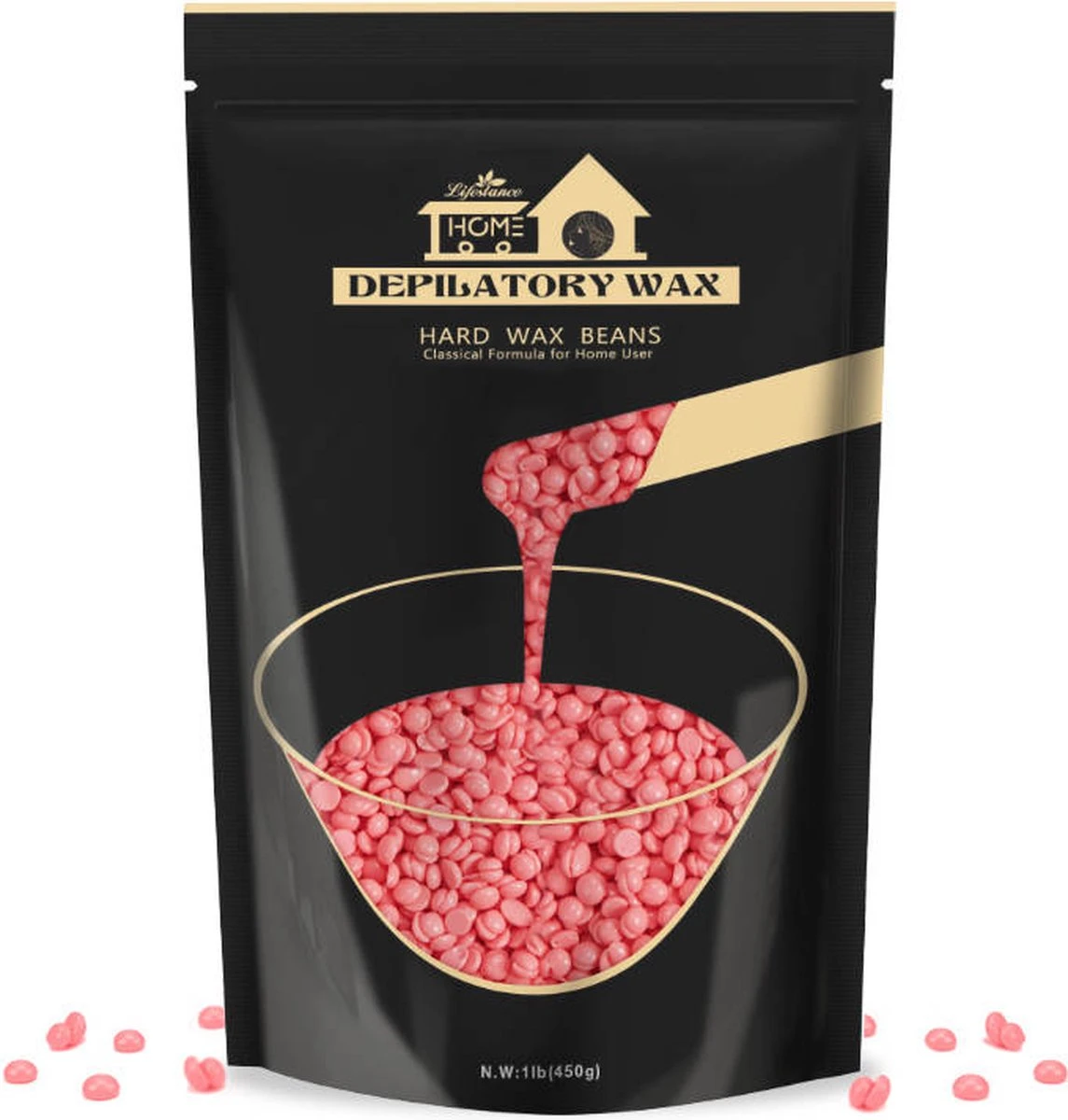 Lifestance Wax Beans - Pink Rose - Parels - Wax Bonen - Ontharen - Harsen - Waxen - Moederdag Cadeautje - 450 Gram 1 Lifestance Wax Beans - Pink Rose - Parels - Wax Bonen - Ontharen - Harsen - Waxen - Moederdag Cadeautje - 450 Gram