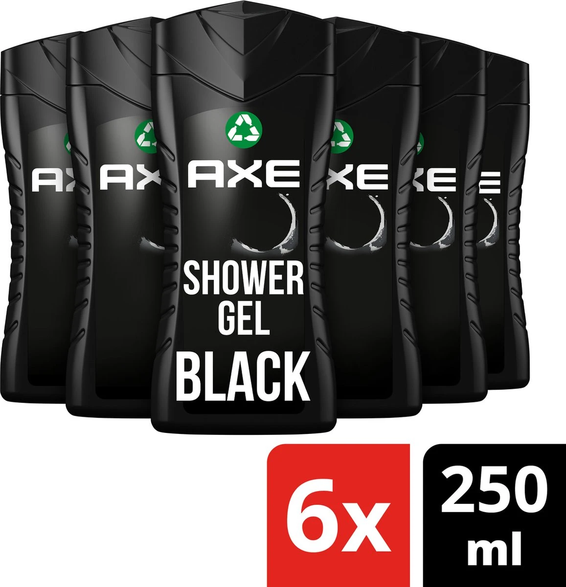 Axe Black 3-in-1 Douchegel - 6 X 250 Ml - Voordeelverpakking 1 Axe Black 3-in-1 Douchegel - 6 X 250 Ml - Voordeelverpakking