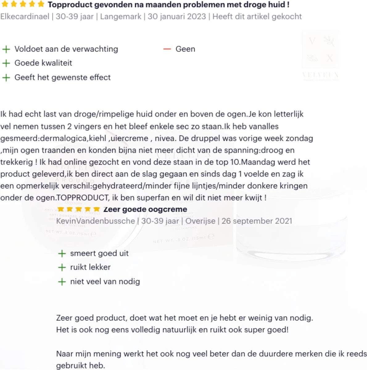 Velveux Oogcrème 15ML - Oogcreme - Eye Cream - Anti Wallen En Donkere Kringen - Anti Rimpel - 100% Natuurlijk - Skincare - Valentijnsdag Cadeau 10 Velveux Oogcrème 15ML - Oogcreme - Eye Cream - Anti Wallen En Donkere Kringen - Anti Rimpel - 100% Natuurlijk - Skincare - Valentijnsdag Cadeau - Afbeelding 10