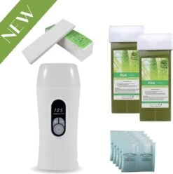 Wax Apparaat Vernieuwende Digitale Wax Roller - Wax Patroon Verwarmer - Wax Roller Kit Incl. 2 Aloe Vera Vullingen, After Wax & Waxstrips - Waxroller - Ontharen Voor Man En Vrouw
