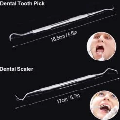 Compleet Tandarts Setje –4 Stuks Tandsteenhaakje – Tandartshaakje - Mondspiegel – Tandarts Gereedschap – Mondverzorging – Stainless Steel -Verzorgingsproducten 1194x1200 10