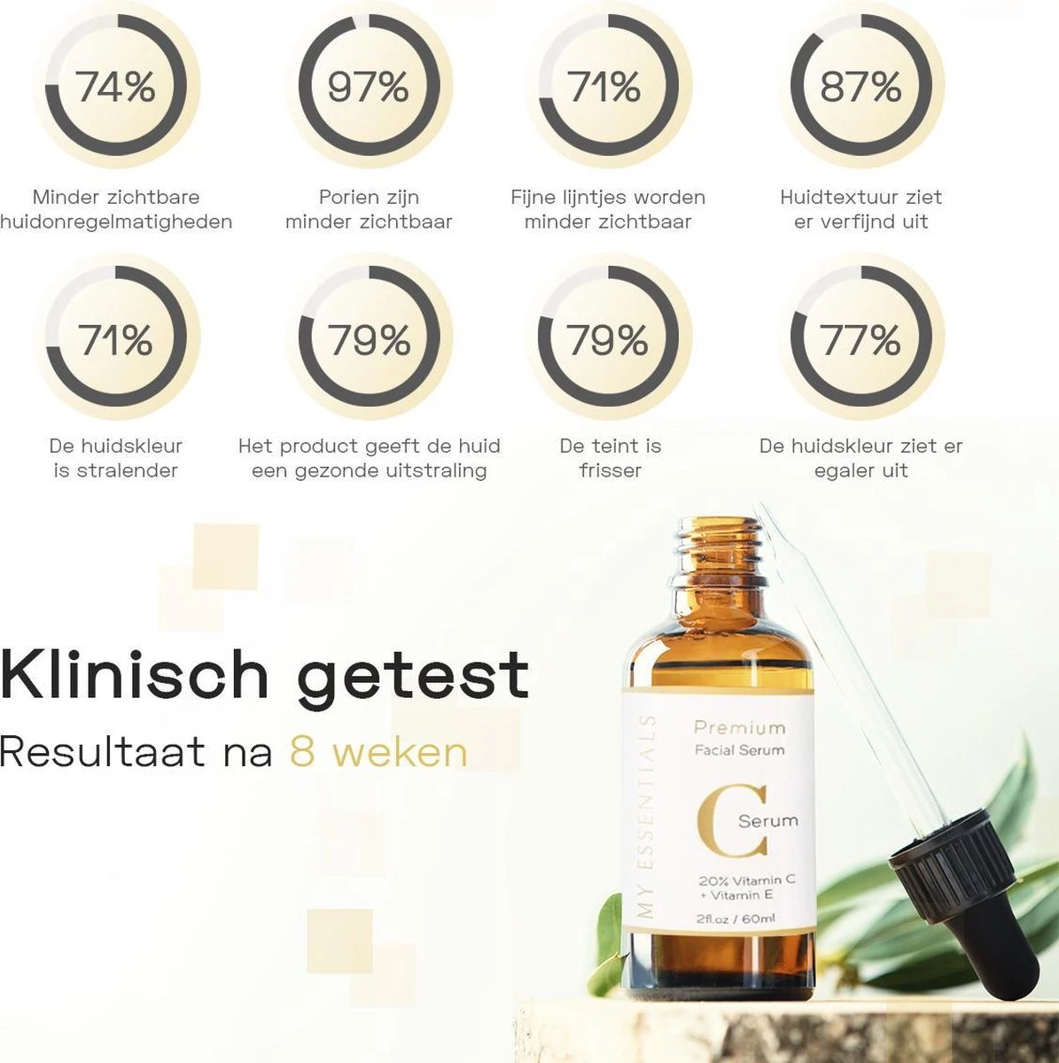 Essentials Premium Vitamin C Serum | 60 ML | 20% C Serum | Met Vitamine E | Gezichtsserum Vrouwen | Vitamine C Serum Gezicht | Vit C Serum | Anti Rimpel | Tegen Pigmentvlekken | 6 Essentials Premium Vitamin C Serum | 60 ML | 20% C Serum | Met Vitamine E | Gezichtsserum Vrouwen | Vitamine C Serum Gezicht | Vit C Serum | Anti Rimpel | Tegen Pigmentvlekken | - Afbeelding 6