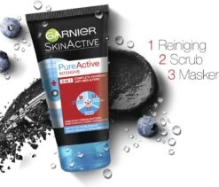 Garnier SkinActive PureActive 3in1 Gezichtsmasker Met Charcoal - 3 X 150 Ml -Verzorgingsproducten 1200x1026 1