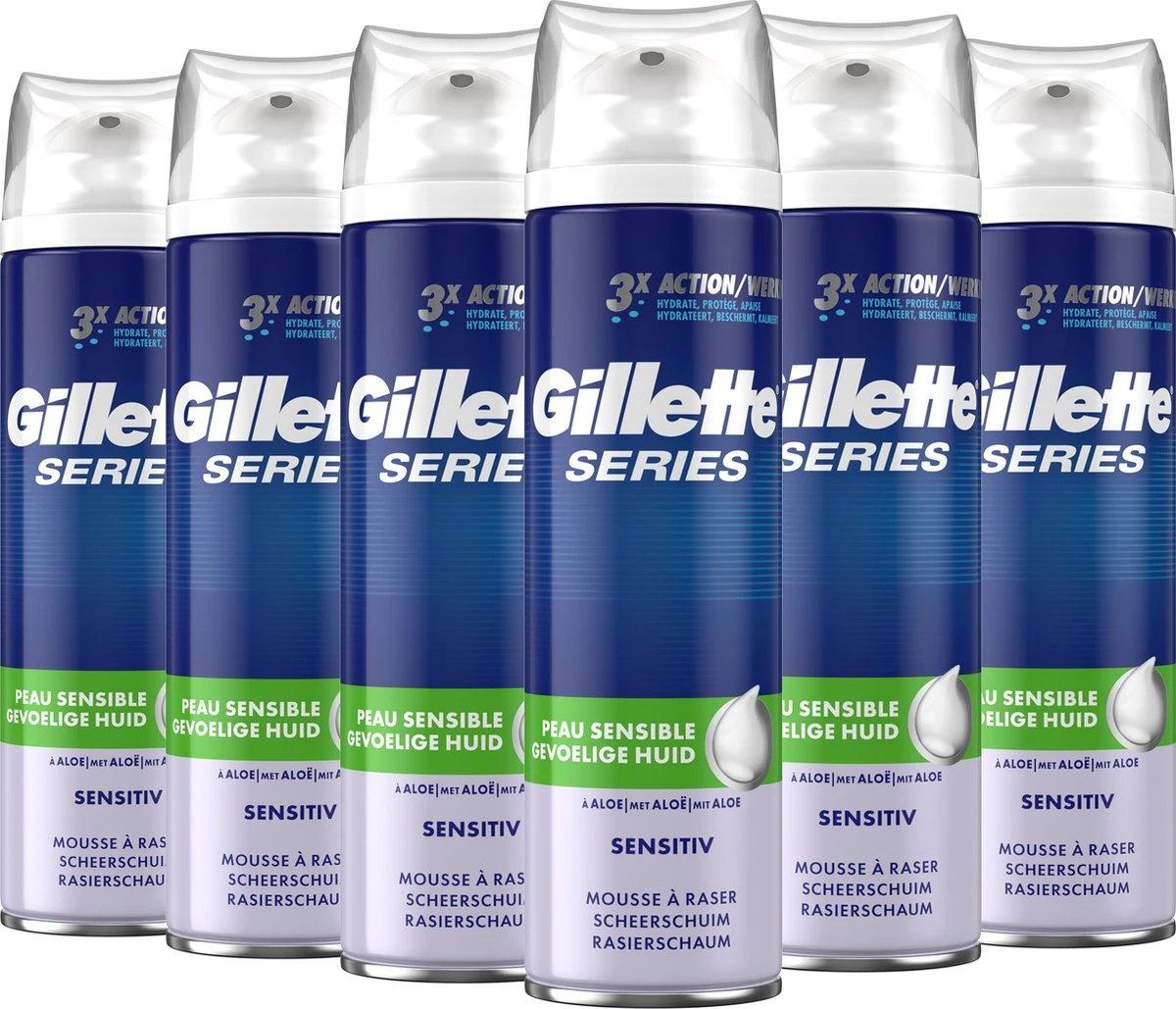 Gillette® Gillette Scheerschuim Mannen Voor Gevoelige Huid - 6x250ml Voordeelverpakking 1 Gillette® Gillette Scheerschuim Mannen Voor Gevoelige Huid - 6x250ml Voordeelverpakking