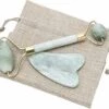 Merkloos Comize Jade Roller Gezichtsmassage Roller - Met Gua Sha Schraper - Groen