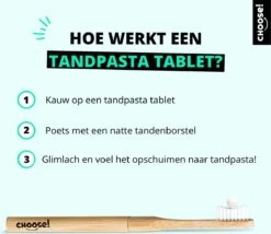 CHOOSE Tandpasta Tabletten - 12 Weken Voorraad - Duurzaam - Aanbevolen Door Tandartsen - Zero Waste - Vegan - Fluoride - Ecologisch Verantwoord -Verzorgingsproducten 1200x1038