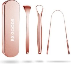 RX Goods Rosé Gouden Tongschraper Voor Mondverzorging – 4 Stuks – Duurzaam & Herbruikbaar