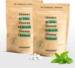 CHOOSE Tandpasta Tabletten - 12 Weken Voorraad - Duurzaam - Aanbevolen Door Tandartsen - Zero Waste - Vegan - Fluoride - Ecologisch Verantwoord -Verzorgingsproducten 1200x1093 8