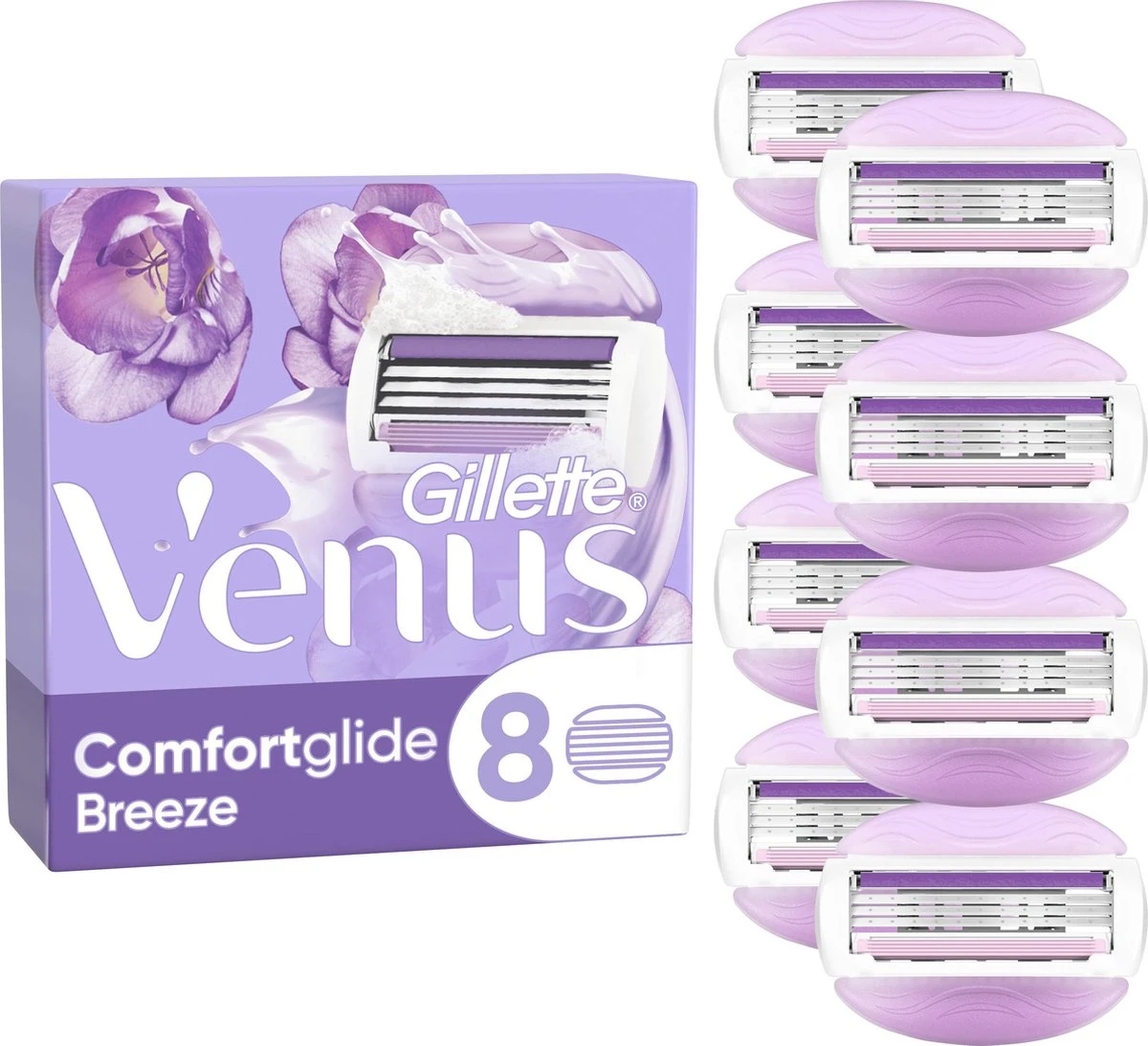 Gillette Venus Comfortglide Breeze Scheermesjes Voor Vrouwen - 8 Navulmesjes 1 Gillette Venus Comfortglide Breeze Scheermesjes Voor Vrouwen - 8 Navulmesjes