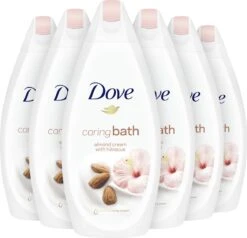 Dove Caring Bath Amandelmelk & Hibiscus Badcrème - 6 X 450 Ml - Voordeelverpakking -Verzorgingsproducten 1200x1156