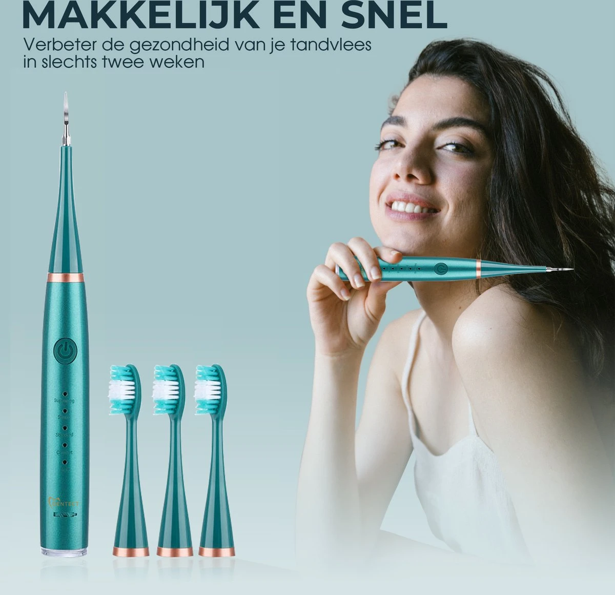 Merkloos Tandsteen Verwijderaar Elektrisch Dentect – Tandenborstel Opzetstukken - Tandarts Spiegel - 5 Standen - Groen 5 Merkloos Tandsteen Verwijderaar Elektrisch Dentect – Tandenborstel Opzetstukken - Tandarts Spiegel - 5 Standen - Groen - Afbeelding 5