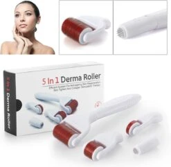 Merkloos Dermaroller Microneedling - 5 In 1 SET Gezichtsroller + GRATIS Vitamine C SERUM - Oogroller - Bodyroller - Dermastamp - Collageenbooster - Verbetert De Huid Conditie - Stimuleert Haargroei - Inclusief Reinigingsbakje - Tijdelijke Aanbieding!! OP = OP -Verzorgingsproducten 1200x1169 11