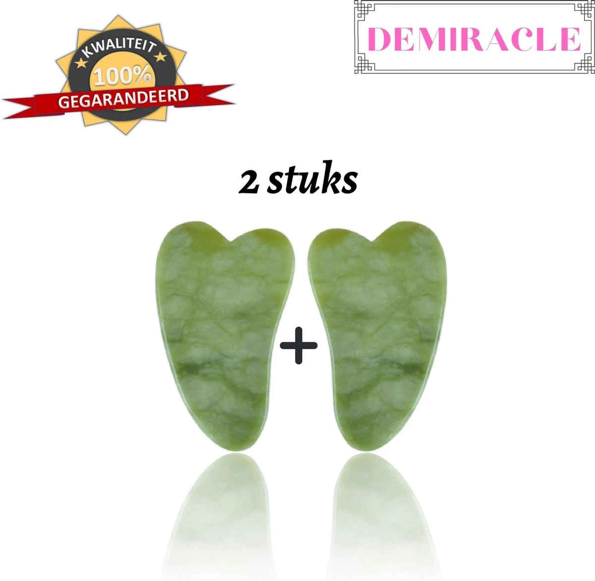 Demiracle Gua Sha Schraper – 2 Stuks – Gezichtsmassage – Massagetools – Massage - Ontspanning – Kwaliteit 1 Demiracle Gua Sha Schraper – 2 Stuks – Gezichtsmassage – Massagetools – Massage - Ontspanning – Kwaliteit