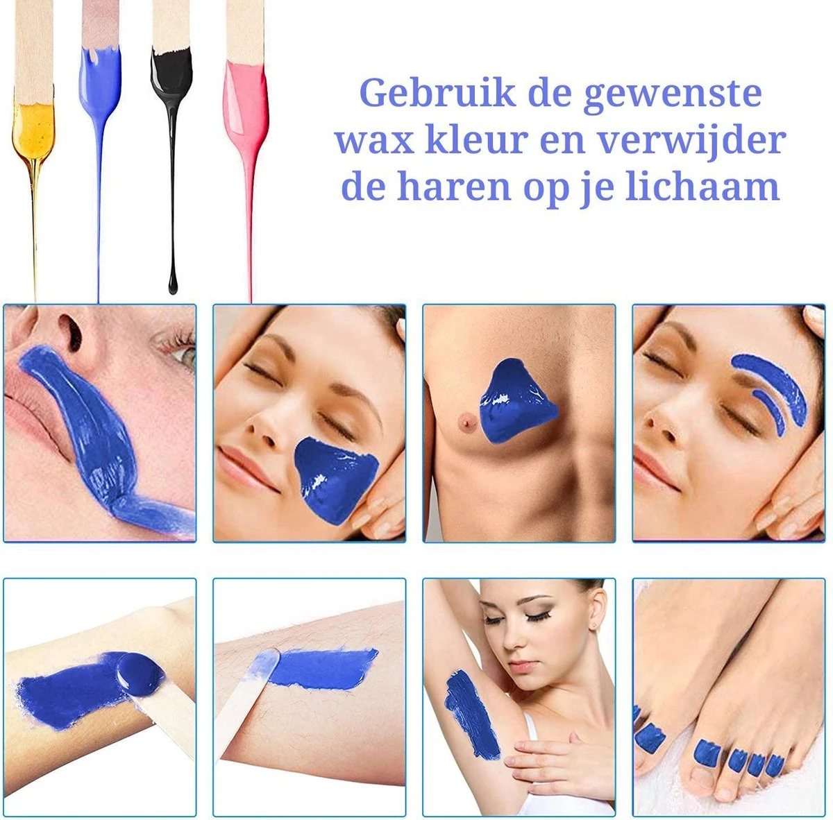 Maxius - Wax Ontharen - 500 Gr Wax Beans - 25 Spatels - Complete Set - Wit 4 Maxius - Wax Ontharen - 500 Gr Wax Beans - 25 Spatels - Complete Set - Wit - Afbeelding 4