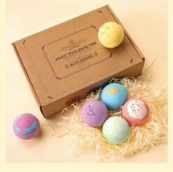 Nixnix - Bath Bombs 12 Stuks - Bruisballen Voor In Bad - 12 Etherische Aroma Bad Bommen - Giftset - Cadeau - 60g Per Stuk - Bruis Ballen Bad - Badballen -Verzorgingsproducten 1200x1188 2