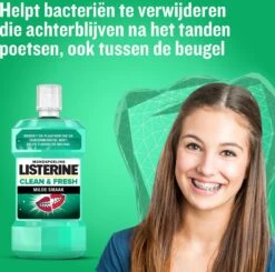 LISTERINE Clean & Fresh, Mondwater Met Essentiële Oliën En Fluoride, Zonder Alcohol, Bereikt De Plaatsen Die De Tandenborstel Mist – Zelfs Tussen De Beugel, 3 X 500 Ml -Verzorgingsproducten 1200x1189 16