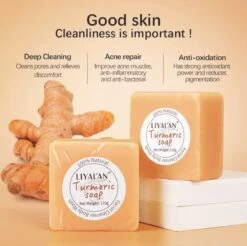 LIYALAN | Turmeric Soap | Kurkuma Zeep | 100% Natuurlijk | Gezichtsreiniging | Lichaamsreiniging | Body Wash | Handzeep | Douchezeep 6 LIYALAN | Turmeric Soap | Kurkuma Zeep | 100% Natuurlijk | Gezichtsreiniging | Lichaamsreiniging | Body Wash | Handzeep | Douchezeep -Verzorgingsproducten 1200x1196