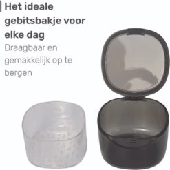 Gebitsbakje - Beugelbakje - Incl. Lekbakje - Roze - Voor - Beugel - Kunstgebit - Prothese - Beugelbakje - Beugeldoosje - Bakje -Verzorgingsproducten 1200x1199 26