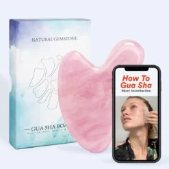 GuaSha Premium Jade Tool Roze - 100% Rozenkwarts - Inclusief E-Book