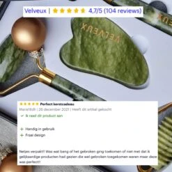 Velveux Gua Sha Jade Steen Gezichtsroller 4 Delige Set Cadeau Voor Vrouw - Geschenkset Vrouwen - Jade Roller - Gezichtsmassage - Valentijnsdag Cadeau -Verzorgingsproducten 1200x1200 1022