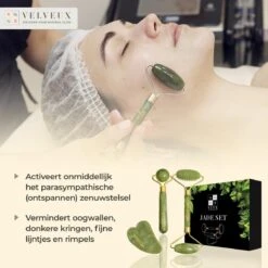 Velveux Gua Sha Jade Steen Gezichtsroller 4 Delige Set Cadeau Voor Vrouw - Geschenkset Vrouwen - Jade Roller - Gezichtsmassage - Valentijnsdag Cadeau -Verzorgingsproducten 1200x1200 1023