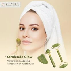 Velveux Gua Sha Jade Steen Gezichtsroller 4 Delige Set Cadeau Voor Vrouw - Geschenkset Vrouwen - Jade Roller - Gezichtsmassage - Valentijnsdag Cadeau -Verzorgingsproducten 1200x1200 1025