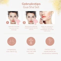 Sensage Gua Sha Set | 3-Delige Massage Set | 100% Natuurlijke Rozenkwarts Guasha Steen | Relax Anti Aging | Huidverzorging | Ontspanning | Gezichtsmassage | Lekkerder In Je Vel -Verzorgingsproducten 1200x1200 1069
