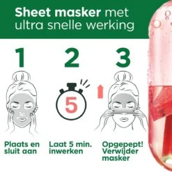Garnier SkinActive Ampul Sheet Mask Met Watermeloen & Hyaluronzuur Gezichtsmasker - 5 Stuks -Verzorgingsproducten 1200x1200 1086