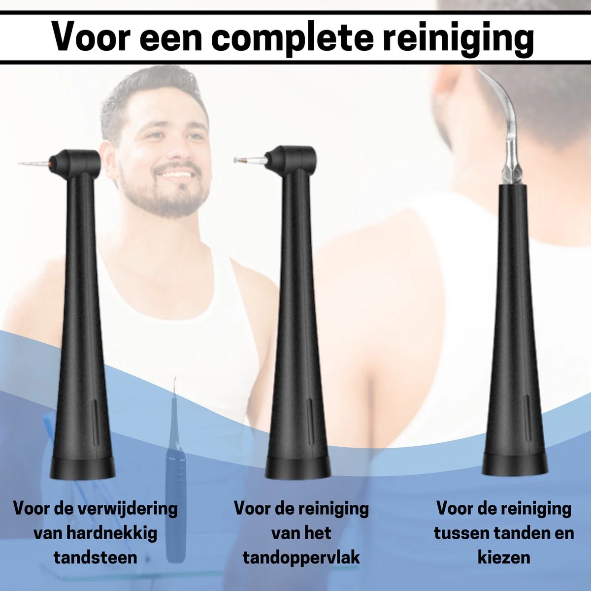 BOME Tandsteen Verwijderaar - 3 Opzetstukken - Tandplak Verwijderaar - Inclusief Spiegel En Pincet - 3 Standen 5 BOME Tandsteen Verwijderaar - 3 Opzetstukken - Tandplak Verwijderaar - Inclusief Spiegel En Pincet - 3 Standen - Afbeelding 5