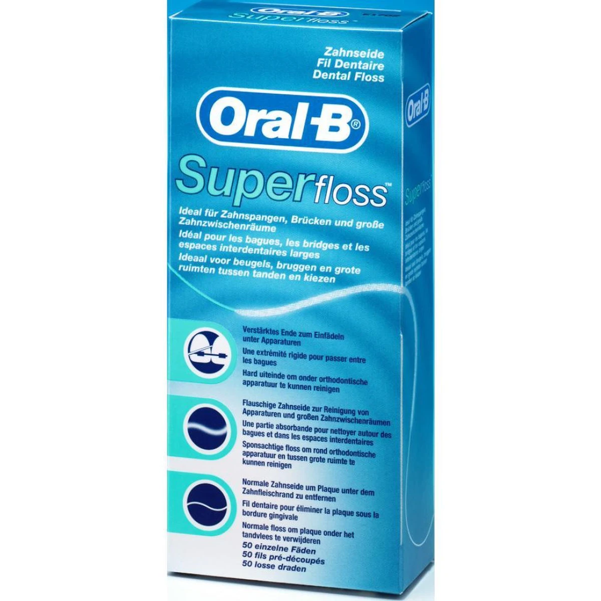 Oral B Oral-B Superfloss - 50 Stuks - Flosdraad 14 Oral B Oral-B Superfloss - 50 Stuks - Flosdraad - Afbeelding 14