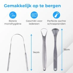 Nuvance - Professionele Tongschraper - 3 In 1 Set - Voor Mondverzorging - Tongreiniger - Tong Schraper - Tongue Scraper - RVS -Verzorgingsproducten 1200x1200 1563