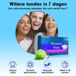Diamond White - Teeth Whitening Strips - 28x Strips - Zonder Peroxide (0%) - Tandenbleekset - Tandenbleek Strips – Mint -Verzorgingsproducten 1200x1200 1628