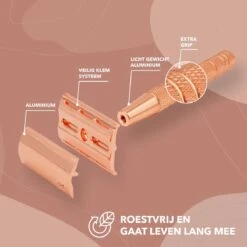Safety Razor + 20 Scheermesjes Aluminium Rose Gold Goud Voor Vrouwen Dames Venus Scheermes Veiligheidsscheermes -Verzorgingsproducten 1200x1200 518