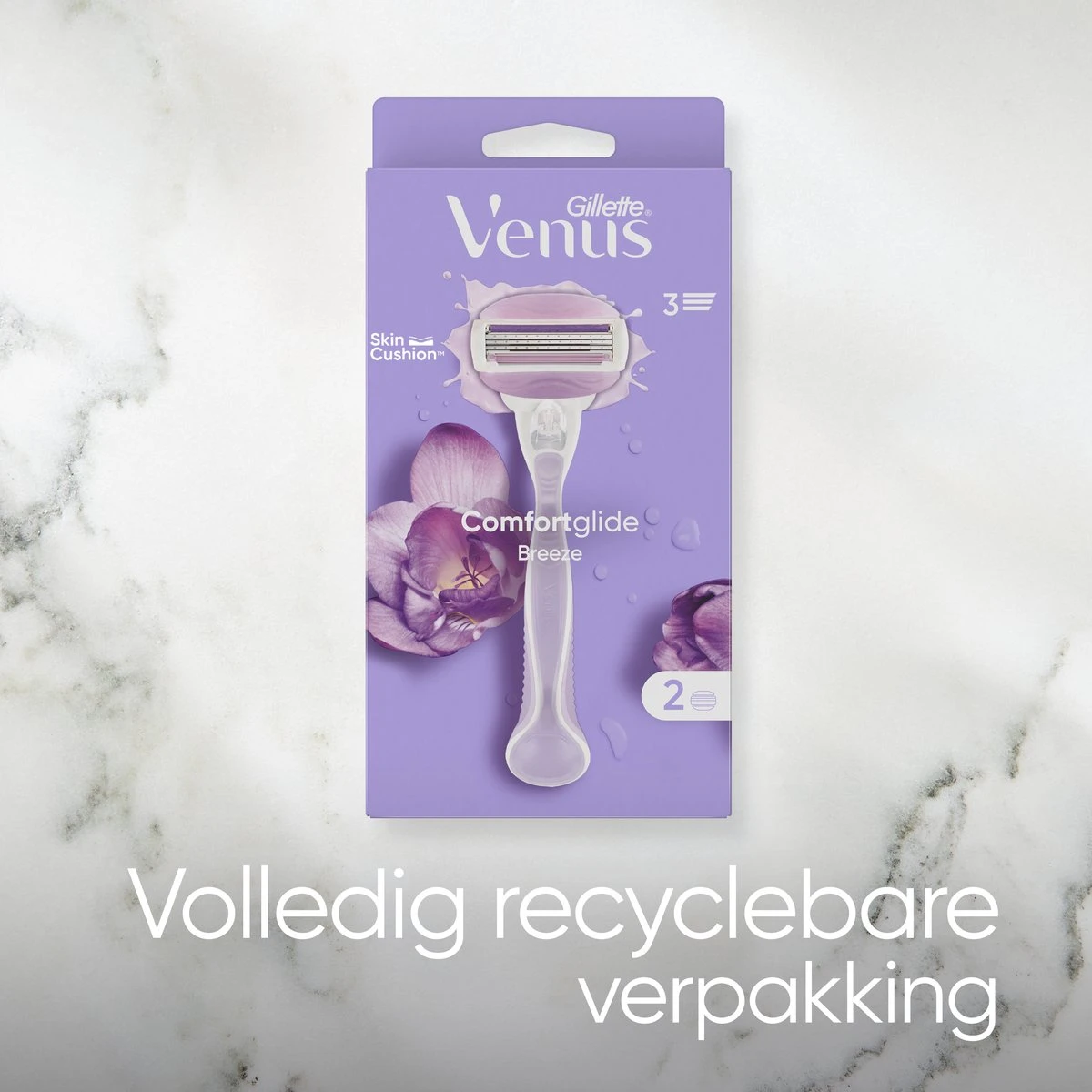 Gillette Venus Comfortglide Breeze - 1 Handvat - 2 Scheermesjes 11 Gillette Venus Comfortglide Breeze - 1 Handvat - 2 Scheermesjes - Afbeelding 11