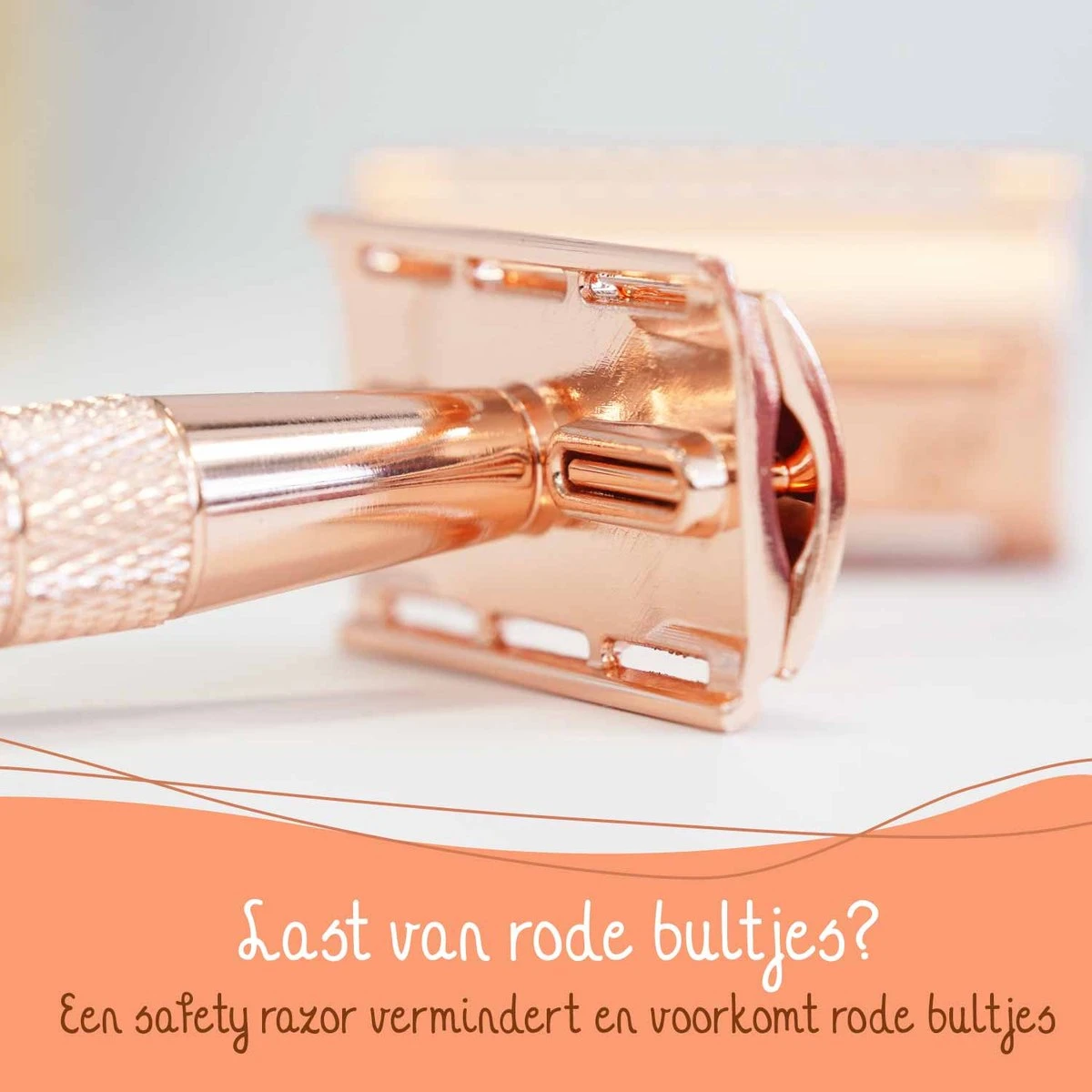 Bamboozy Safety Razor + 10 Scheermesjes Aluminium Rose Gold Goud Unisex Voor Vrouwen Scheermes 7 Bamboozy Safety Razor + 10 Scheermesjes Aluminium Rose Gold Goud Unisex Voor Vrouwen Scheermes - Afbeelding 7