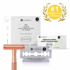 Cosmeau Safety Razor Blades Voor Vrouwen Alle Lichaamsdelen - 50 Stuks Safety Razor Scheermesjes Mesjes Voor Bamboozy Safety Razors - Platinum - Zero Waste