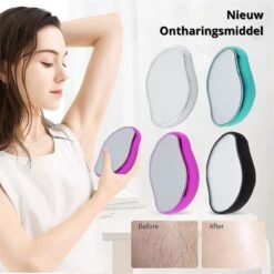 Crystal Hair Removal - Kristalpad Als Haarverwijderaar Voor Mannen/vrouwen - Ladyshaves - Bodygroomer - Zwart -Verzorgingsproducten 1200x1200 645