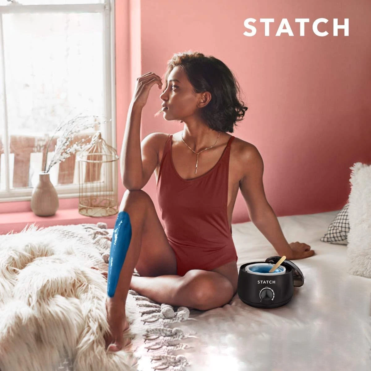 STATCH Wax Apparaat Ontharing Set Met 500 Gram Wax Bonen En 25 Houten Spatels - 6 STATCH Wax Apparaat Ontharing Set Met 500 Gram Wax Bonen En 25 Houten Spatels - - Afbeelding 6