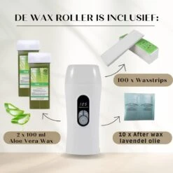 Wax Apparaat Vernieuwende Digitale Wax Roller - Wax Patroon Verwarmer - Wax Roller Kit Incl. 2 Aloe Vera Vullingen, After Wax & Waxstrips - Waxroller - Ontharen Voor Man En Vrouw -Verzorgingsproducten 1200x1200 763