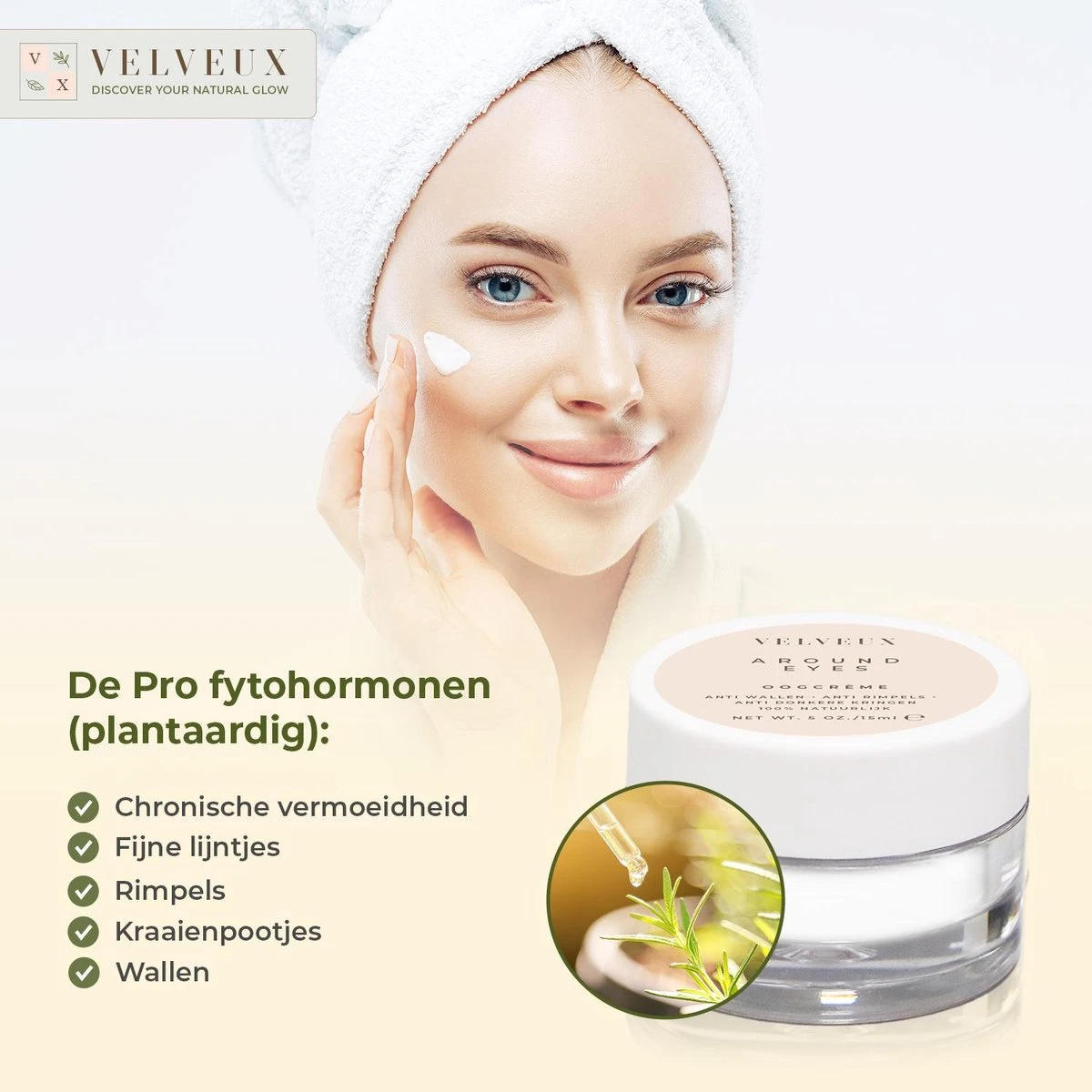 Velveux Oogcrème 15ML - Oogcreme - Eye Cream - Anti Wallen En Donkere Kringen - Anti Rimpel - 100% Natuurlijk - Skincare - Valentijnsdag Cadeau 2 Velveux Oogcrème 15ML - Oogcreme - Eye Cream - Anti Wallen En Donkere Kringen - Anti Rimpel - 100% Natuurlijk - Skincare - Valentijnsdag Cadeau - Afbeelding 2