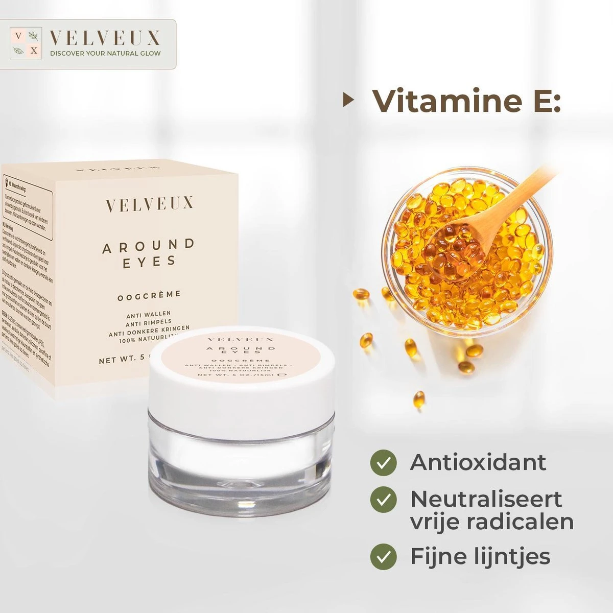 Velveux Oogcrème 15ML - Oogcreme - Eye Cream - Anti Wallen En Donkere Kringen - Anti Rimpel - 100% Natuurlijk - Skincare - Valentijnsdag Cadeau 3 Velveux Oogcrème 15ML - Oogcreme - Eye Cream - Anti Wallen En Donkere Kringen - Anti Rimpel - 100% Natuurlijk - Skincare - Valentijnsdag Cadeau - Afbeelding 3